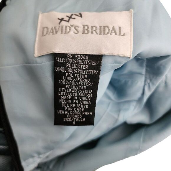 Vintage Y2K Davids Bridal Fit Flare Dress Womens Size 6 Peacock Blue Tulle - Picture 7 of 8